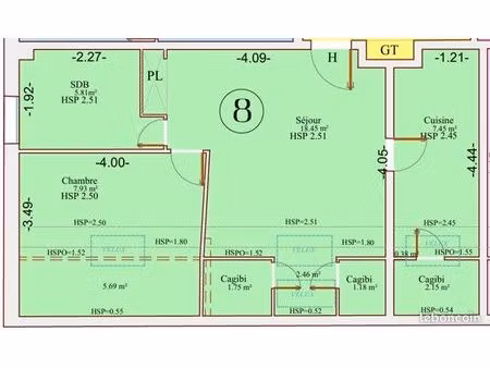appartement 2 pièces 40 m²
