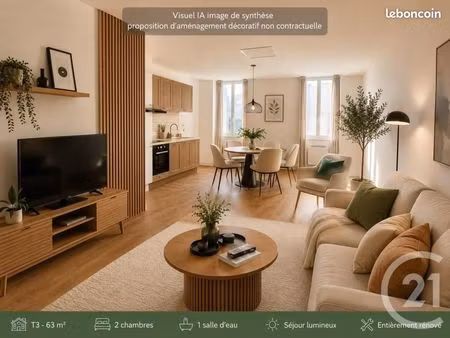 appartement 3 pièces 63 m²