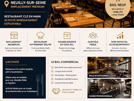 vente locaux professionnels 0 pièces 80 m² à neuilly-sur-seine (92200)  338 000 €
