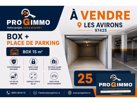 box + parking extérieur – 25 000 € – les avirons