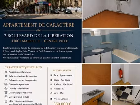 vente de l'appartement au coeur de marseille