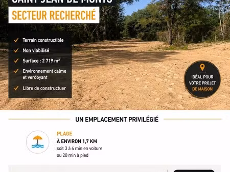 terrain constructible de 2719 m2