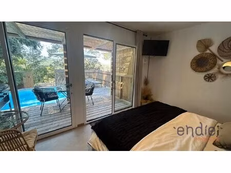 tiny de 20m2 meublé  sur un terrain de 335m2 avec piscine