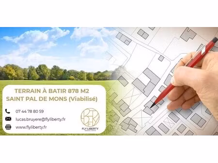 achat terrain 878m² st pal de mons 43620