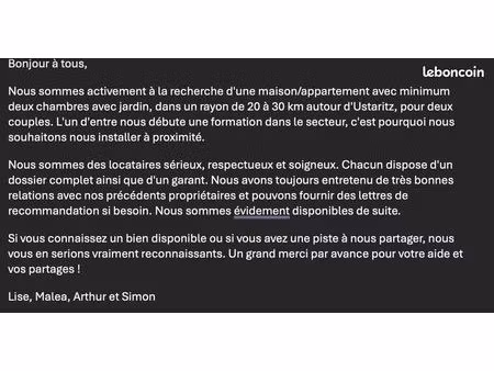recherche location maison
