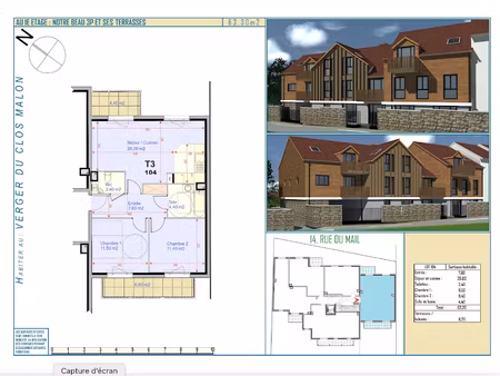 vente appartement 3 pièces 63.3 m² à bonnelles (78830)  295 000 €