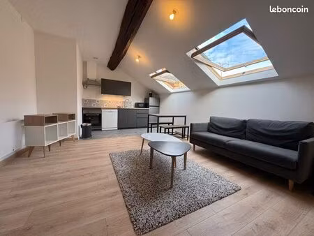 appartement duplex t2 rénové meublé - quartier place nassau/château fort 390/mois hc