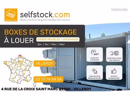 location box de stockage 100% plain pied à sens-garde-meubles sécurisé  accès 24/7  prix d