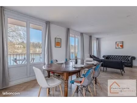 t3 meublé 80m² – vue saône  balcons  parking – caluire-et-cuire