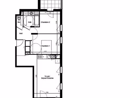 appartement 3 pièces 59 m²