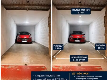 rare plein centre – grand garage sec et sain fermé 25 m² /60 m³– place saint-roch
