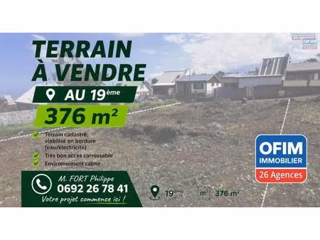terrain constructible viabilisé de 376 m² au 19ᵉ km du tampon – une belle opportunité à ne
