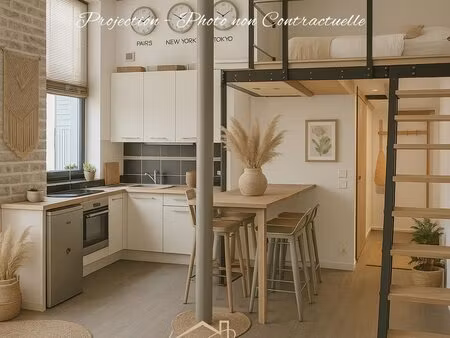 paris 5e studio-loft rénové avec mezzanine  au calme sur c