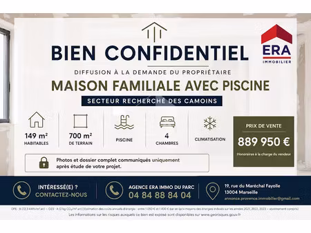 vente maison 5 pièces 150 m² à marseille 11ème (13011)  889 950 €