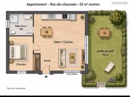 appartement t2 rénové à louer