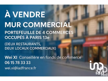 vente commerce 160 m² paris 13 (75013)