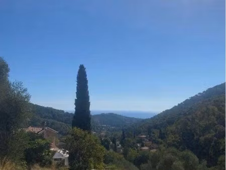 terrain constructible 802 m² – gorbio – vue mer – permis de construire accordé