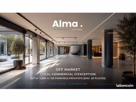 à louer – local commercial d'exception de 1 000 m2 – paris 15ᵉ (convention)