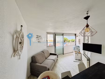 appartement t1 cabine carnon vue mer transversale