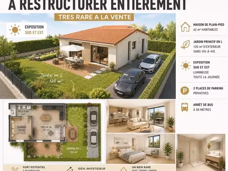 appartement à vendre 2 pièces à taponas (69220 ) - tres rare – bâti à restructurer entière