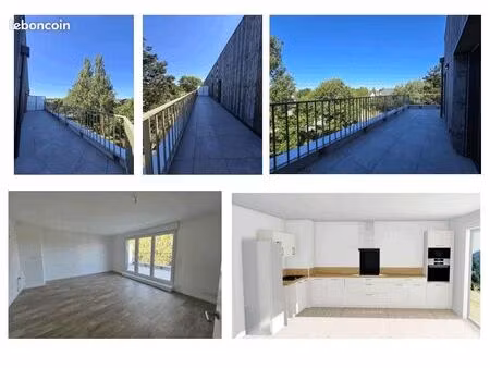 location appartement t3 de 64.33 m² avec une terrasse de 42.87 m²