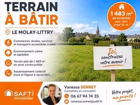 vente terrain au molay-littry (14330) : à vendre / 1483m² le molay-littry