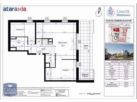 appartement à louer 3 pièces 62.52 m² - montlouis-sur-loire (37) - 800€