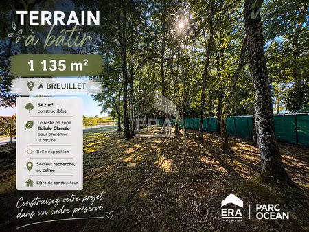 breuillet ? terrain de 1 102 m² avec espace boisé classé
