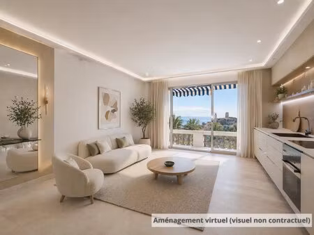 cannes – vue mer époustouflante • grand t2/3 • résidence bourgeoise fin xixe dans un parc.