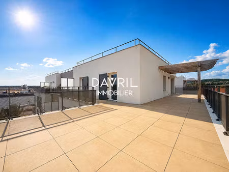 fin d'oise * appartement 4 pièce(s) 73 m2 - 3 chambres - terrasse 55m² * vue sur seine *
