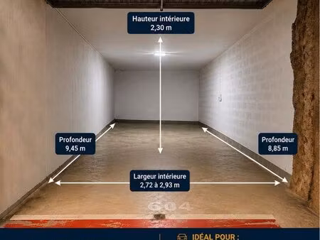 rare plein centre - grand garage sec 0 humidité fermé 25 m? /60 m3- place saint-roch