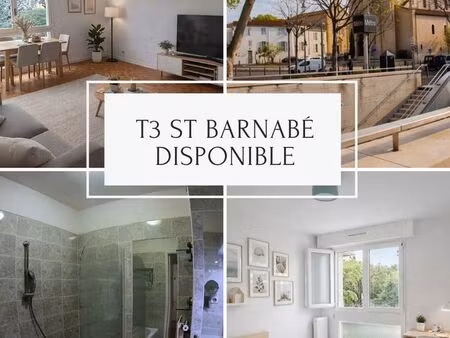 t3 lumineux avec balcon – st barnabé – métro à pied – résidence calme