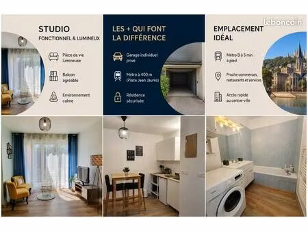 lyon 7ᵉ – studio avec balcon et box fermé privatif – résidence calme et sécurisée