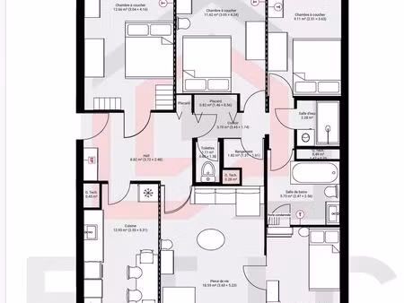 appartement 5 pièces 100 m²