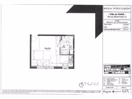 appartement 30.9m² à louer 936 - paris 75013