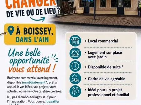 local commercial et logement avec jardin