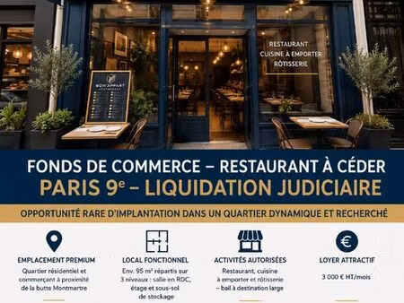 fonds de commerce  restaurant paris