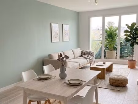 t3 meublé 65m² — secteur gare mantes-la-jolie — balcon + 2 parkings