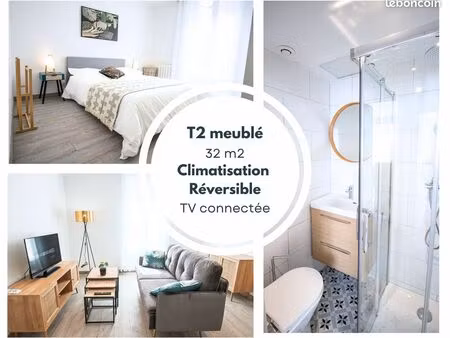 lumineux t2 32 m² meublé climatisé