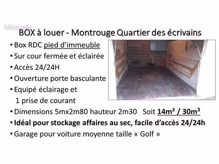 box à louer - montrouge quartier des écrivains