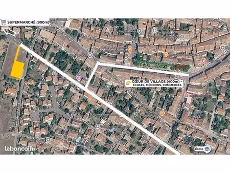 terrain à bâtir 750 m² viabilisé – plein centre alzonne (au calme)