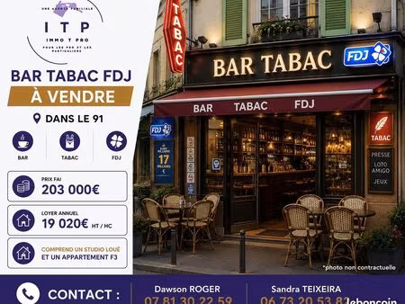 bar  fdj  tabac 100 m² arpajon