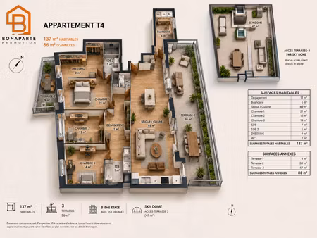 vente appartement 3 pièces 175 m² boulogne-billancourt (92100)