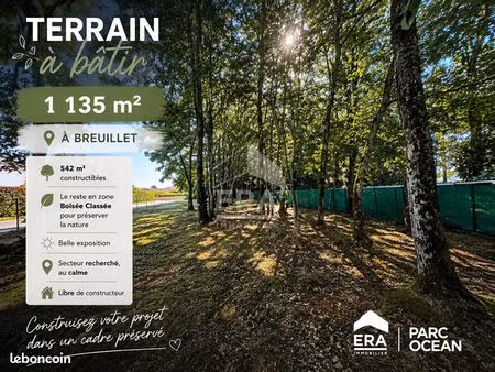 terrain 1 135 m² breuillet