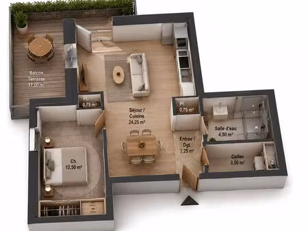 appartement t2 a vendre - prête a decorer