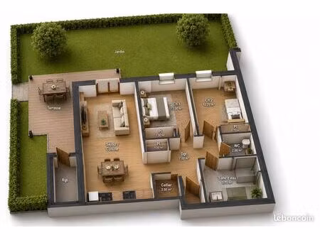 appartement t3 a vendre - prêt a decorer