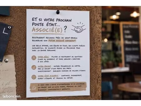 associé(e) dirigeant bar restaurant