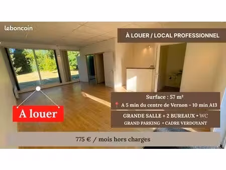 ? local professionnel 57 m² – plain-pied – parking – proche vernon