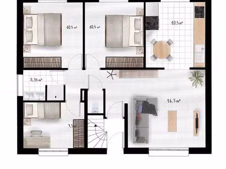 appartement t4 lumineux et verdoyant