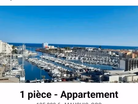 studio à vendre à carnon vue mer et port